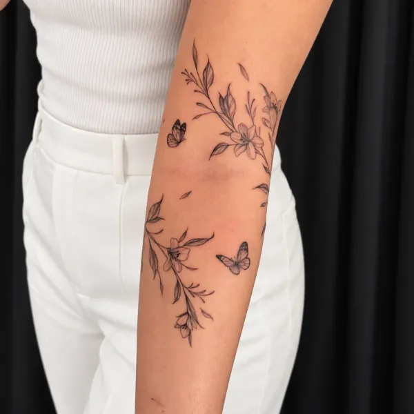 Fine line floral