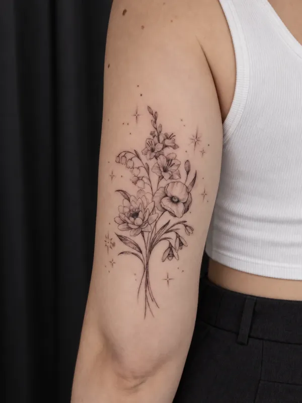 Fine line floral