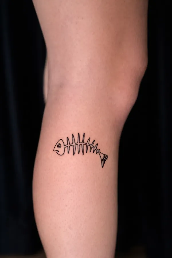 Fishbone Micro Tattoo